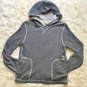 J Crew Small striped hooded sweater navy white